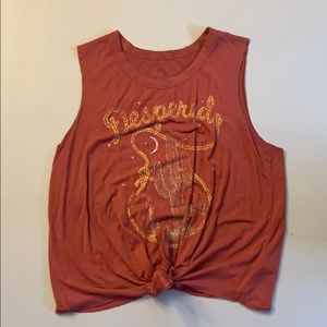 Medium rust orange ‘desperado’ cactus tank top